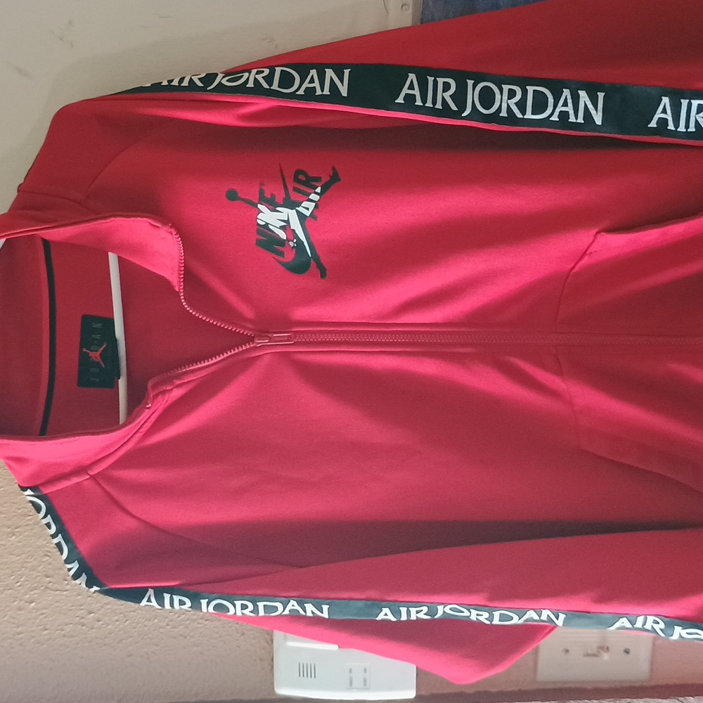 Nike Air Jordan Red and Black Zip-Up Jacket